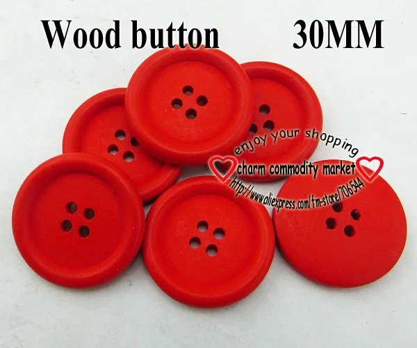 20 шт 30 мм картина в красных тонах деревянные пуговицы для шитья одежды сапоги Пальто аксессуары MCB-837