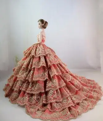 Популярное свадебное платье для куклы Барби; праздничная одежда принцессы; длинное платье; комплект одежды для Барби
