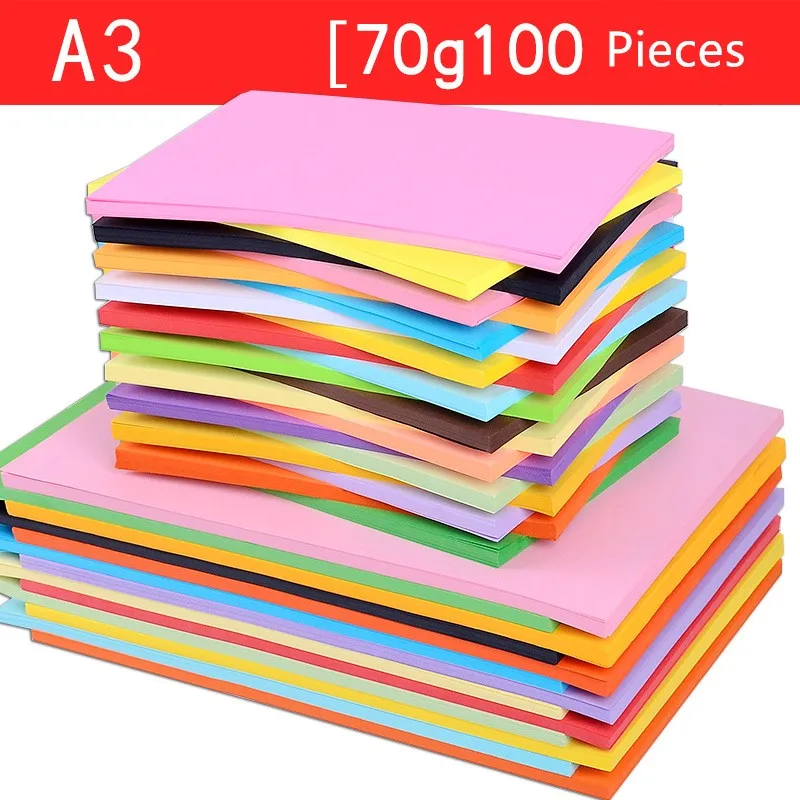 

100pieces A3 multipurpose color DIY Creative handmade colored paper for children kraft paper