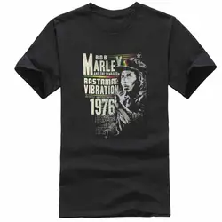 Боб Марли растаман вибрации 76 Мужская черная футболка новый официальный Регги Музыка Бесплатная доставка Летняя мода