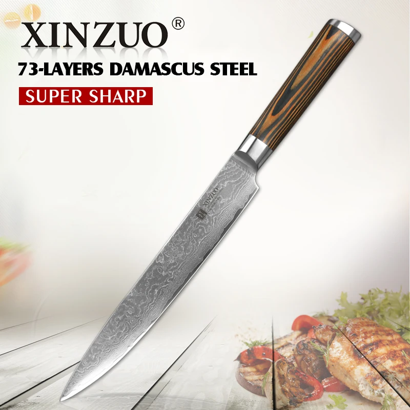 Buy XINZUO 8" inch Sashimi Knife 73layer Damascus Kitchen Knife Japanese VG10
