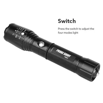 

LED lamp Light weight Low Power Consumption 2017 Newest X800 Zoomable XML T6 LED Tactical Flashlight+18650 Battery+Charger+Case