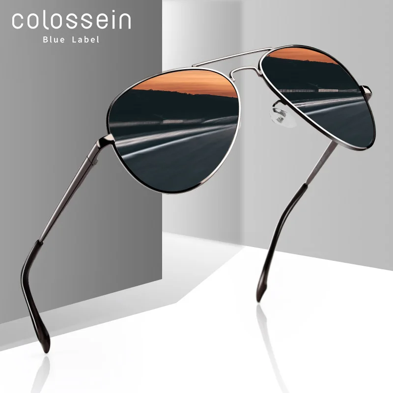 

COLOSSEIN Blue Label Brand Unisex Classic Sunglasses With Polarized Lenses For Street Fashion Style