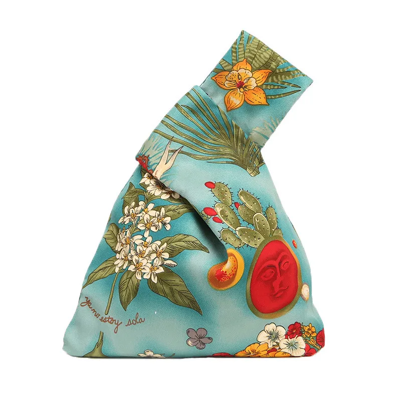 SWDF модная простая сумка на запястье с узелком маленькая сумка для ключей для мобильного телефона квадратная сумка ручной работы в сеточку с волнистым цветком женские сумки и сумочки - Цвет: D