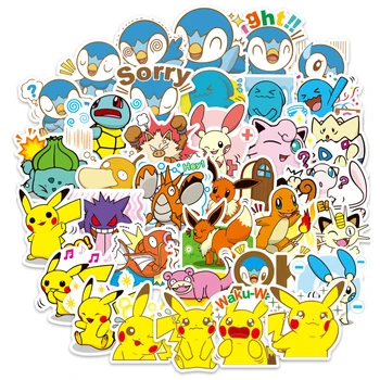 

80 Pcs Cartoon Pikachu Stickers For Notebook PC Skateboard Bicycle Car Motorcycle DIY Waterproof Children Toy Sticker F4