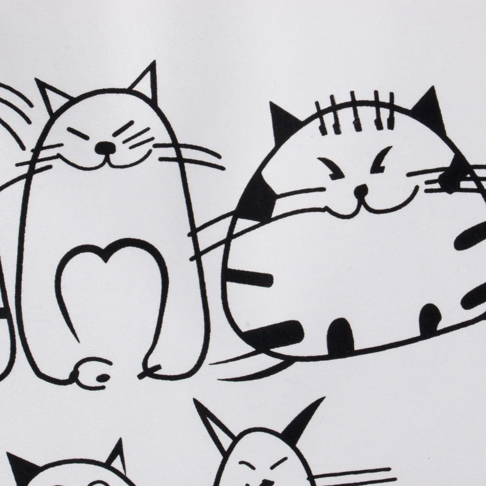 Women Cute Cartoon Cat Print Canvas Shoulder Bag Zipper Casual Tote Shopping Handbag Women Cute Cartoon Cat Print Canvas Shoulder Bag Zipper Casual Tote Shopping Handbag