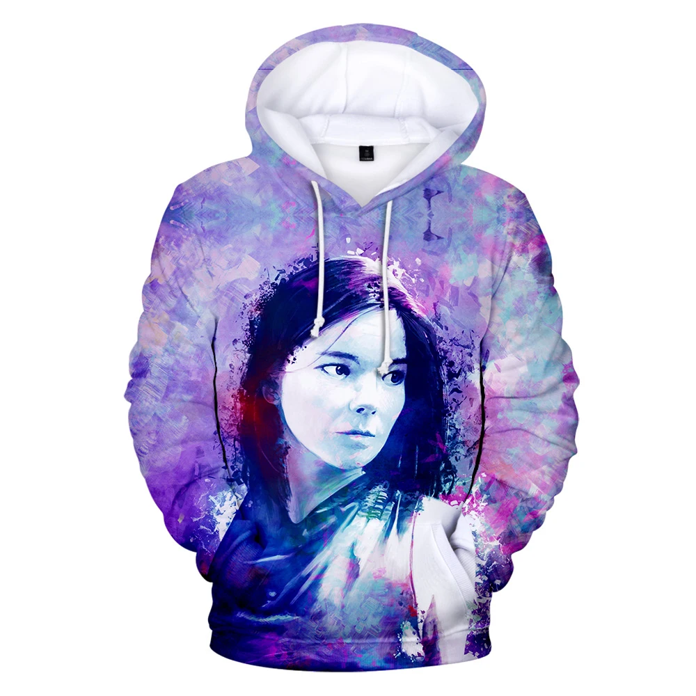 Модная 3D Толстовка Bjork с принтом певицы раппера Харадзюку толстовки капюшоном в