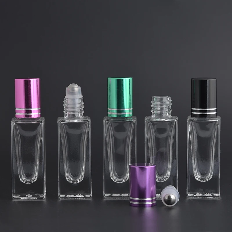 MUB 7ml Mini Cute Glass Portable Perfume Bottle With Steel Roll on