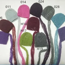 Ручной работы ребенка ручной вязки мохеровый капор, Детские фотографии реквизит. Реквизит для фотосъемки. Подарок для детского душа