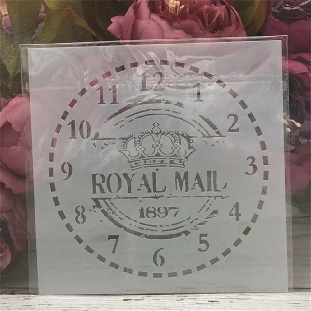 

1Pcs 15*15cm Clock Crown Dial DIY Layering Stencils Painting Scrapbook Coloring Embossing Album Decorative Card Template