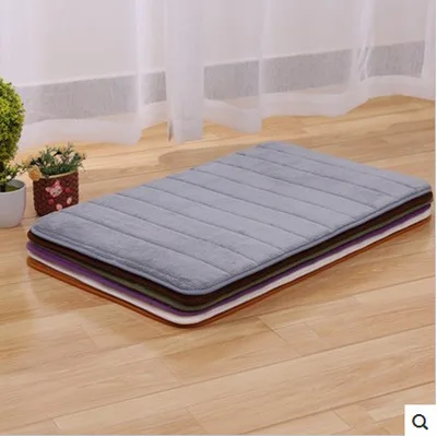 

free shipping Rectangle 40*60cm solid bathroom carpet memory foam non slip bathroom mats soft coral fleece bath mat doormat