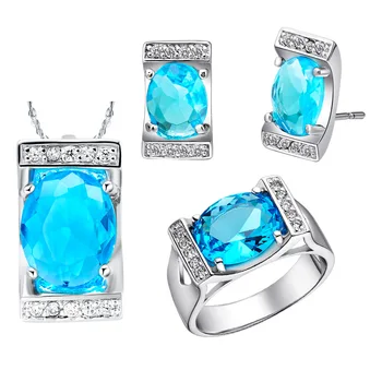

Pendant necklace Earrings ring NEW white 925 sterling imported luxury Austria crystal Deluxe Edition