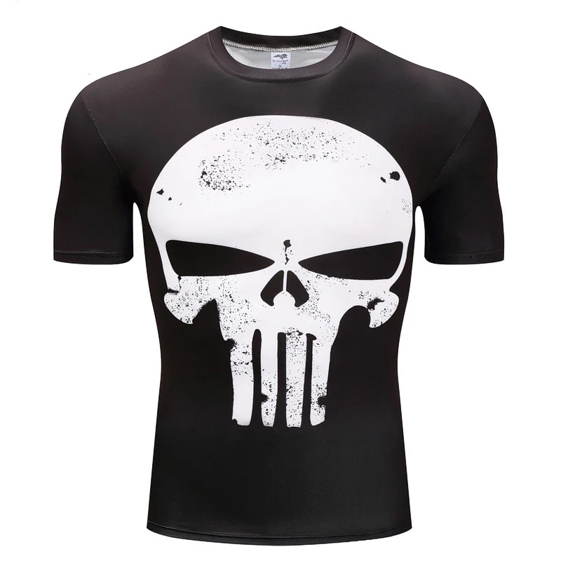 

2019 New Mens Summer Skull Print Men Short Sleeve T-shirt 3D T Shirt Casual Breathable T-shirt Plus-size T-shirt
