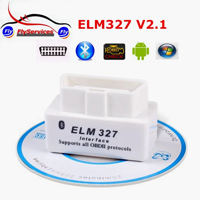 Новейший Белый Супер Мини elm327 Bluetooth V2.1 OBD2 OBDII ELM 327 Универсальный автоматический