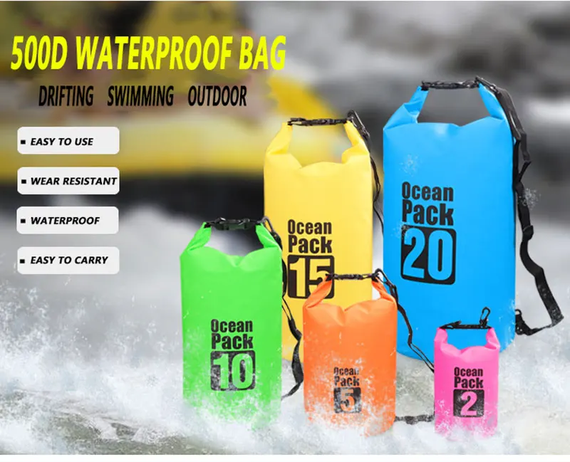 10L Outdoor Waterproof Bag Camping Trekking Dry Impermeable Backpack Swimming Beach Bike Accessories Ocean Pack Water Resistant