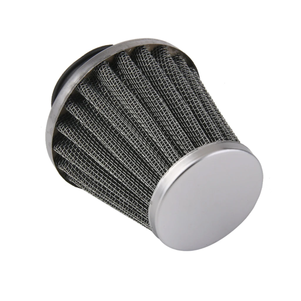 Universal 39mm Head Cleaner Filter Cone Mesh Air Intake Filter Cleaner for Universal motorcycle Motorbike Black Silver