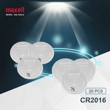 20 шт. maxell аккумулятор cr2016 3 в кнопочный Миниатюрный элемент питания для часов компьютера cr