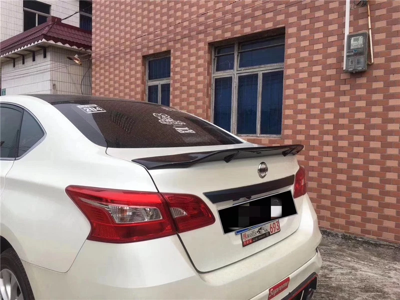 Использовать для Nissan Sylphy sentra спойлер 2012 13 14 15 16 17 18 лет углеродное волокно/FRP заднее крыло R стиль спортивные аксессуары