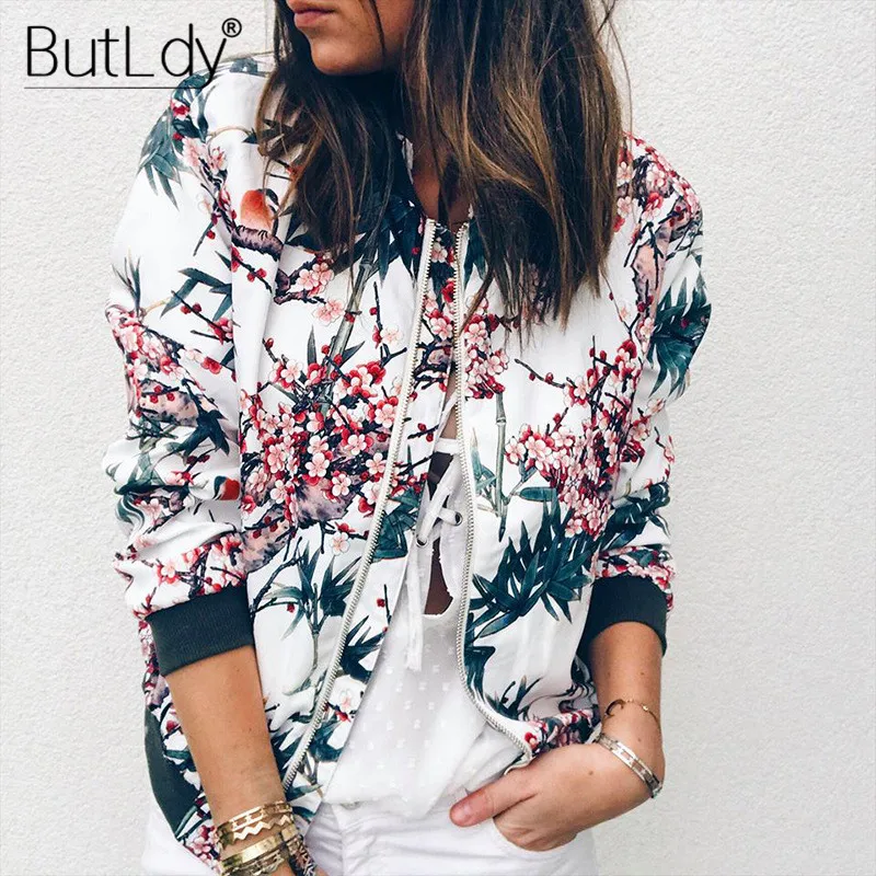 الأزهار طباعة سستة عارضة سترة المرأة 2019 الخريف الصيف كم طويل فضفاض منفذها سترة معطف س الرقبة بلوزات على الموضة قميص