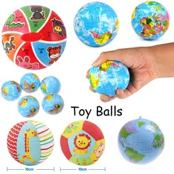 4 типа анти-стресс рельеф карта мира пены шарики Планета Земля образовательная география игрушки шары мягкие надувные животные шары
