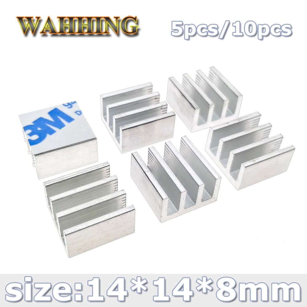 

14*14*8mm 5/10pcs Computer Cooler Radiator Aluminum Heatsink Heat sink for Electronic Chip Heat dissipation Cooling Pads HY1274s