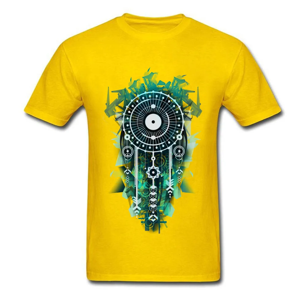 DreamCatcher Funky Custom Tees O-Neck Thanksgiving Day Cotton Short Sleeve T-Shirt for Men Europe Tops Shirts Drop Shipping DreamCatcher yellow