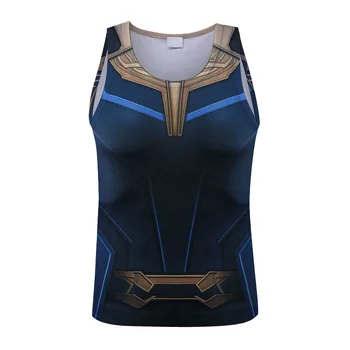 

Avengers 3 Thanos Vest 3D Printed T shirt Men Compression Shirts Cosplay Costume 2018 Halloween Customized