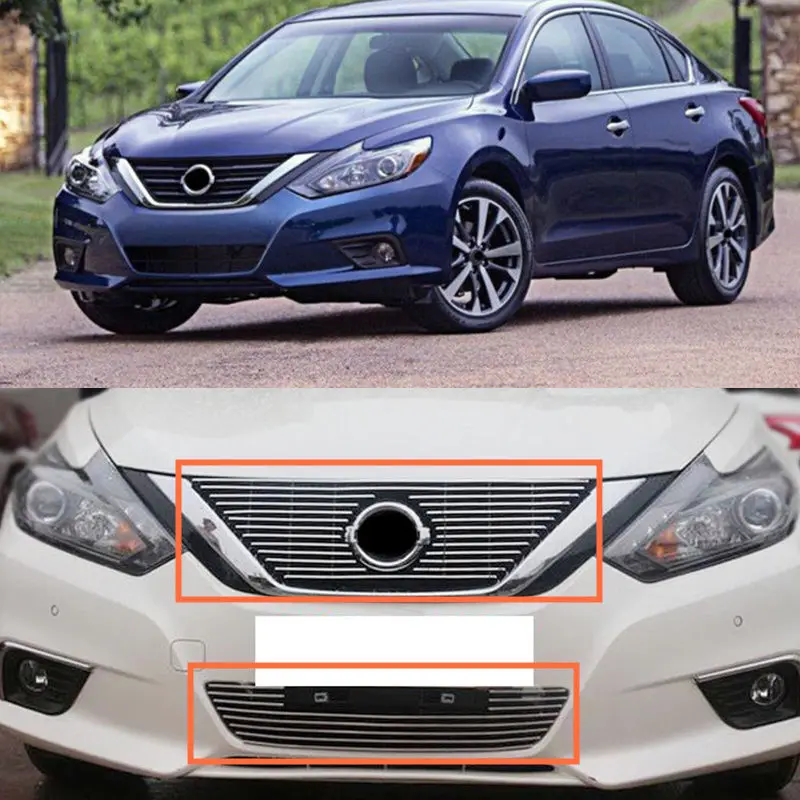 2PCS Metal Hi Q Front Grill Bumper Grille Trim for Nissan Teana Altima