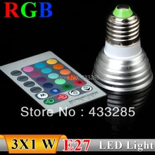 RGB 3W E27 Светодиодный точечный светильник светодиодный лампочка с пультом дистанционного управления