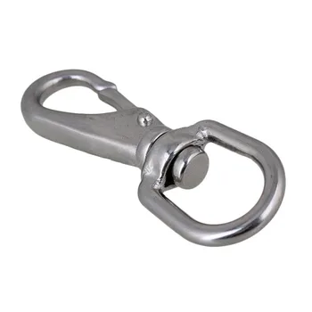 

304 Stainless Steel Boat Marine Pet Chains Keychains Swivel Eye Spring Hardware Snap Hook (0# / M4)