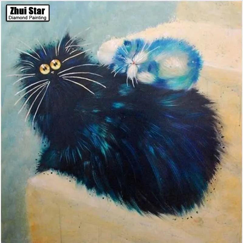 

Full Drill Square Diamond 5D DIY Diamond Painting" cat"Diamond Embroidery Cross Stitch Rhinestone Mosaic Painting