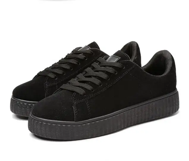 

Fashion Suede Oxfords Spring Winter Women Casual Shoes brand Creepers Femmes Lace-Up Flats Round Toe Creepers Ladies Platform