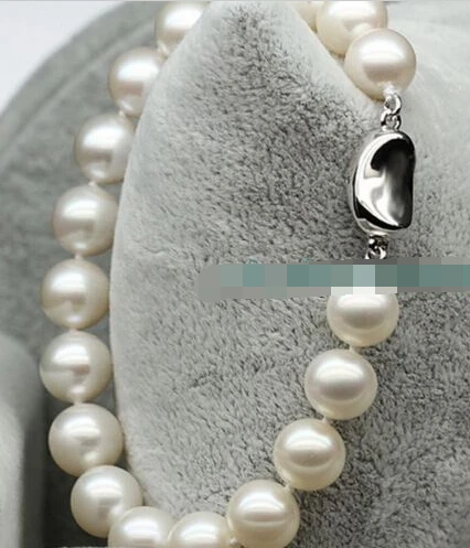 

001920 Natural really fresh water white genuine pearl bracelet silver clasp lady's