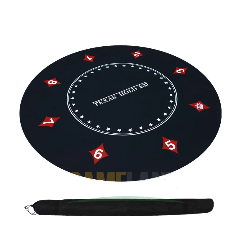  Texas Hold'em Poker Round Mat Various Pattern 1.2m Diameter Rubber Gaming Pad Casino Card Game