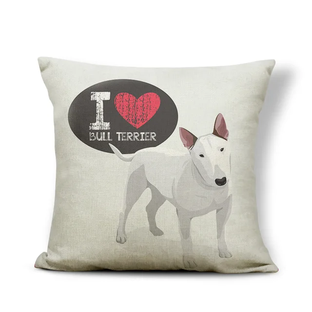 Lovely Bull Terrier Beagle Cushion Covers Boston Terrier Boxer Dog Pillow Cases Bulldog Cat Chihuahua Doberman Home Decor 7