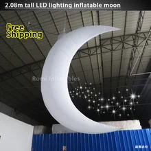 Светодиодный светильник, меняющий цвет, надувная луна, надувной полумесяц, сценические декоративные вечерние украшения, надувная луна