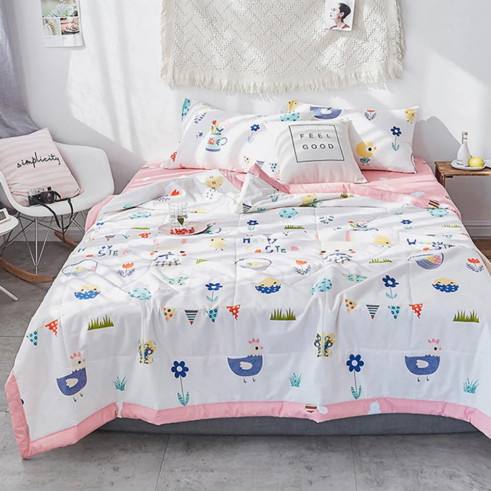 Cotton Summer Quilts Blanket Cover Blankets Thin Comforter Single