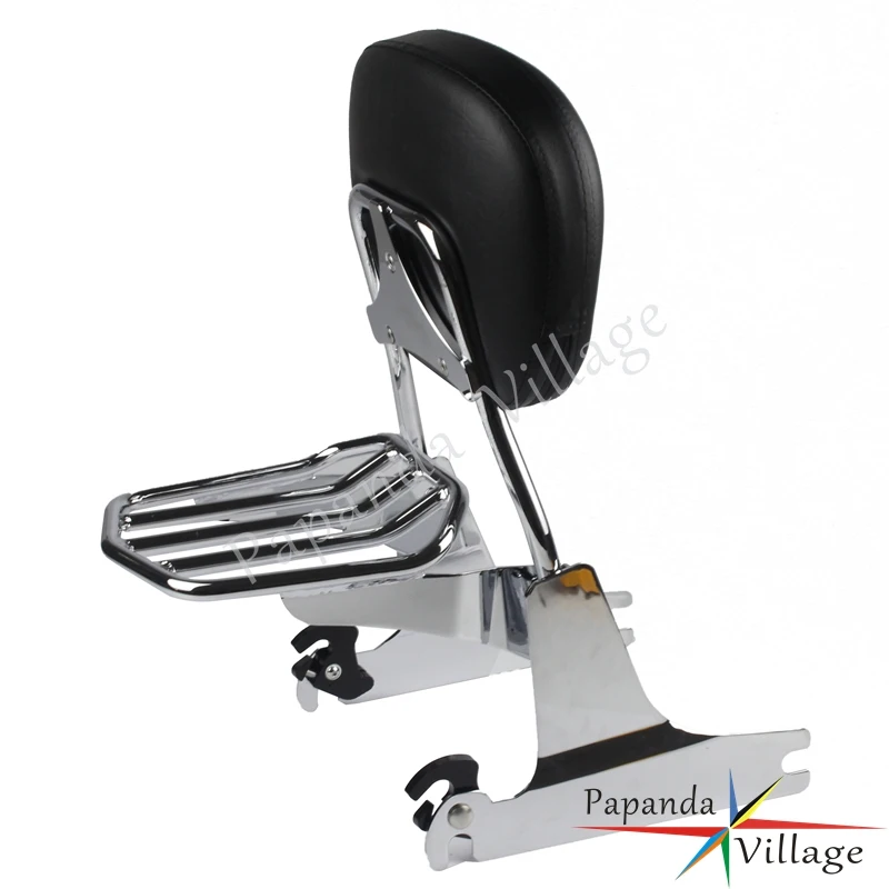 

Steel Motorcycle Chrome Detachable Backrest Sissy Bar Adjustable Luggage Rack for Harley Davidson Dyna 2002-later
