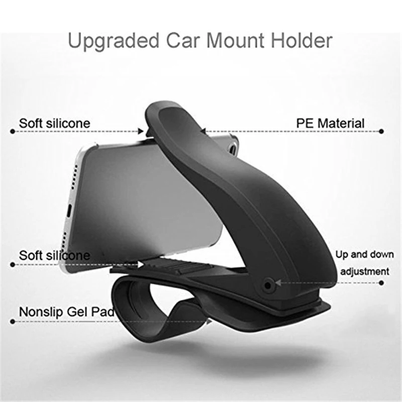 Dashboard Car Phone Holder for iPhone XHuawei P20 Lite Clip Mount Holder Mobile Phone Holder Stand for GPS Cell phone holder    (12)
