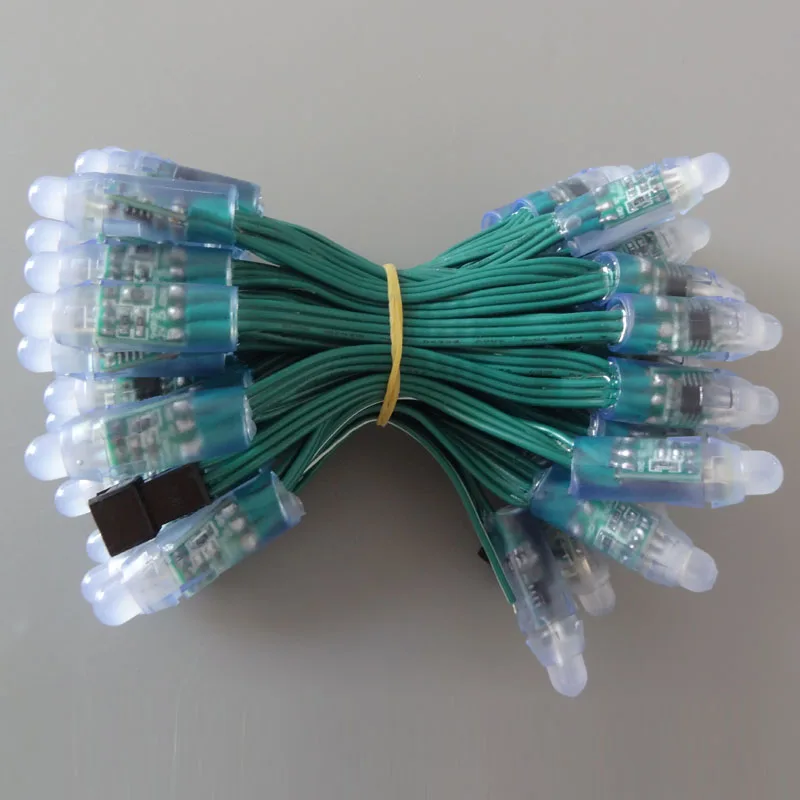 LED Modules 50pcs/lot DC5V/12V WS2811 LED Pixel module 12mm RGB Full Color Waterproof with 3pin JST Connectors