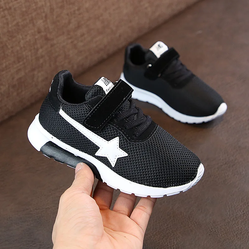 

2019 New Light Weight Casual Breathable Outdoo Kids running shoes girls mesh shoes Hook & Loop child casual shoe