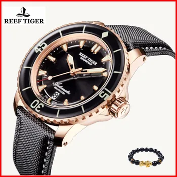 

Reef Tiger 2019 luxury brand Mens Diving Watch Luminous 200M Waterproof Automatic Swiss Watches Relogio Masculino RGA3035+gift