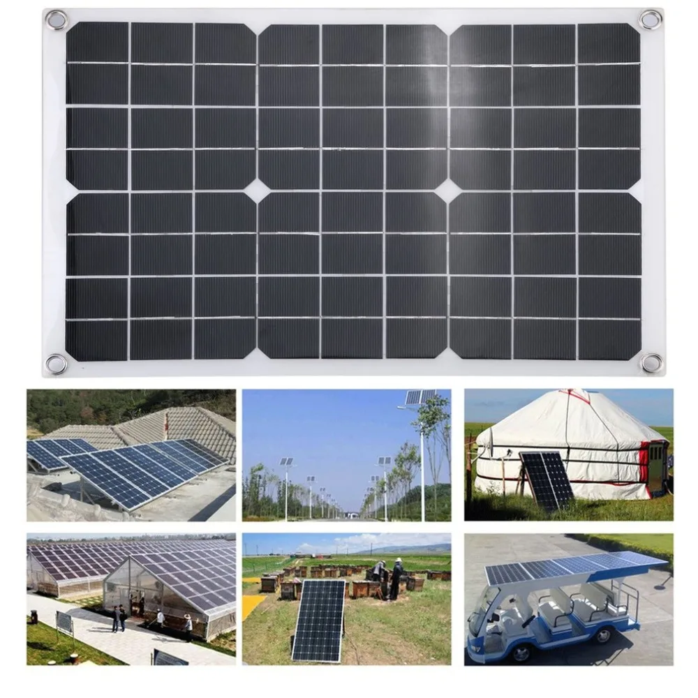 

20W Stable Monocrystalline Flexible Solar Panel Module Home Outdoor Solar Charging Device Solar Power System For Off Grid RV