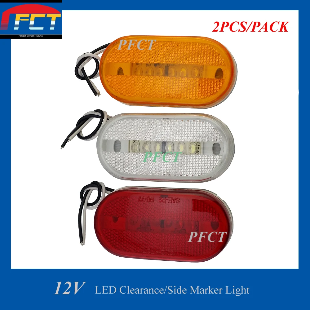 Led Trailer Clearance Side Marker Light With Reflector 2 Wire