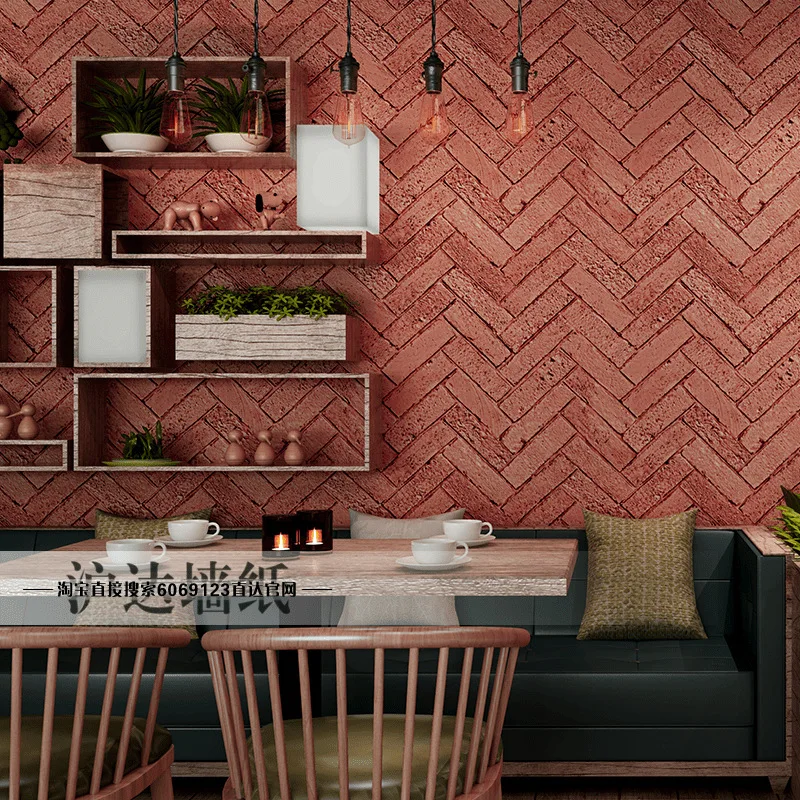 

Hot fashion white brick wallpaper 3d retro vintage imitation brick red brown grey cement background Nordic style brick wallpaper