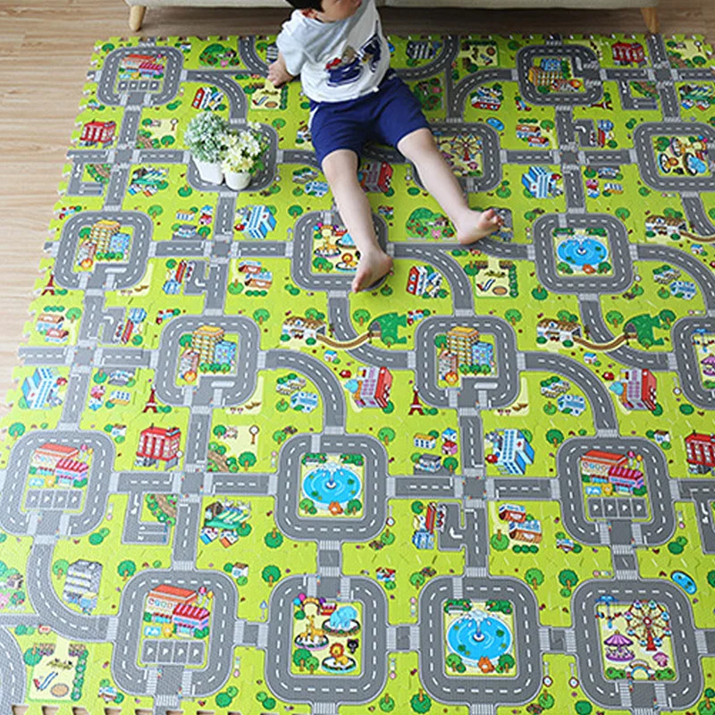 

Baby traffic route puzzle play mat educational split joint EVA foam crawling pad game carpet children kids toys rug playmat