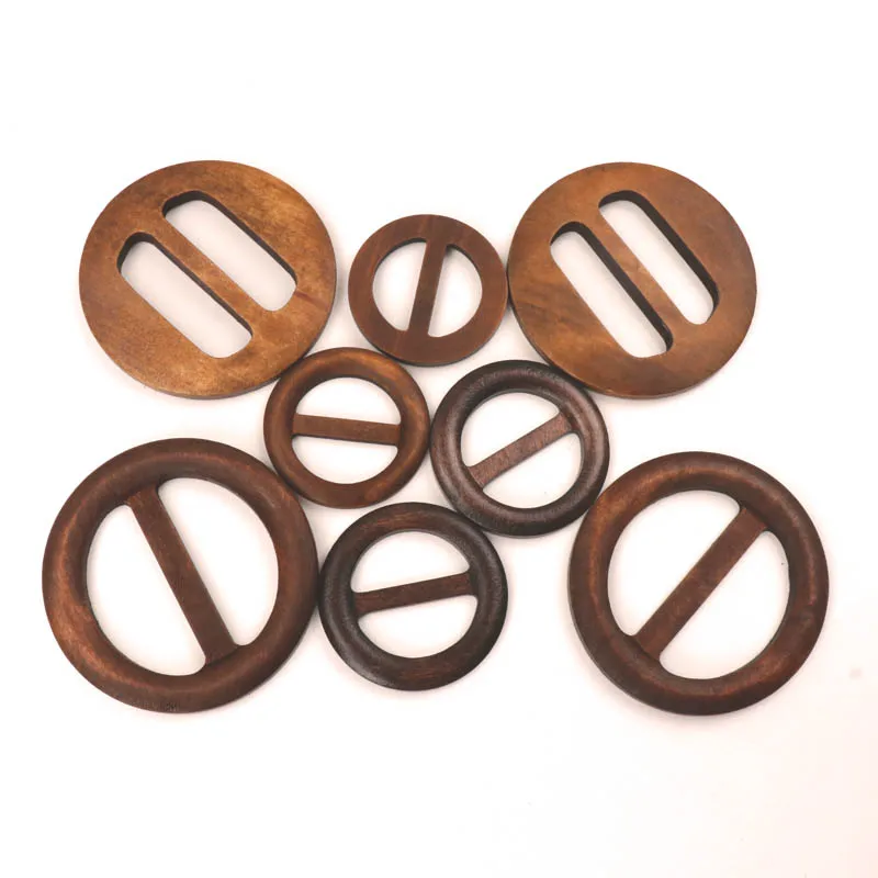 

Handmade Wooden Crafts Belt Buckle Ring Wood Clothes Accessories Sewing Children DIY Mix Size Round Shape Garniture 50-80mm 1pcs