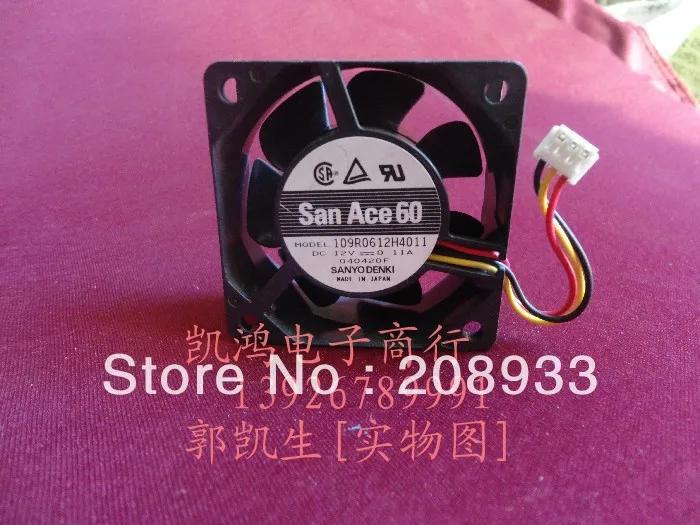 

For SANYO SANYO 60 * 60 * 25MM 6025 axial flow fan 109R0612H4011 12V 0.11A+cooling fan
