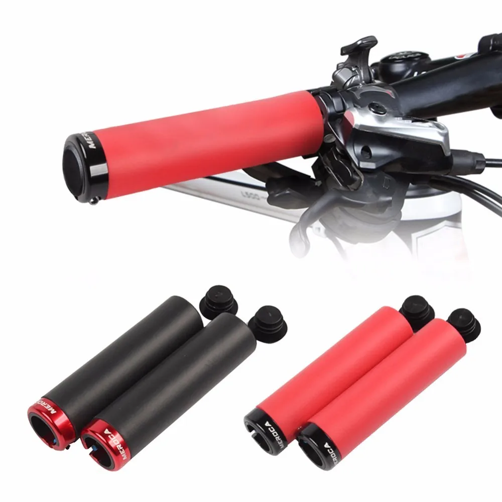 

1 Pair Bicycle Grips MTB Silicone Single Lock Handlebar Grips Anti-skid Shock-absorbing Soft Bike Grips Bicycle Parts