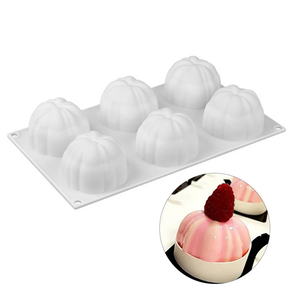 6 Cavity Cake Molds Pumpkin Silicone Fondant Mold Diy Baking Molds For